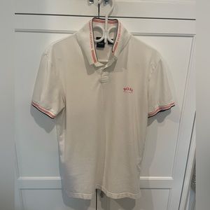 Hugo boss large slim fit white polo (used)